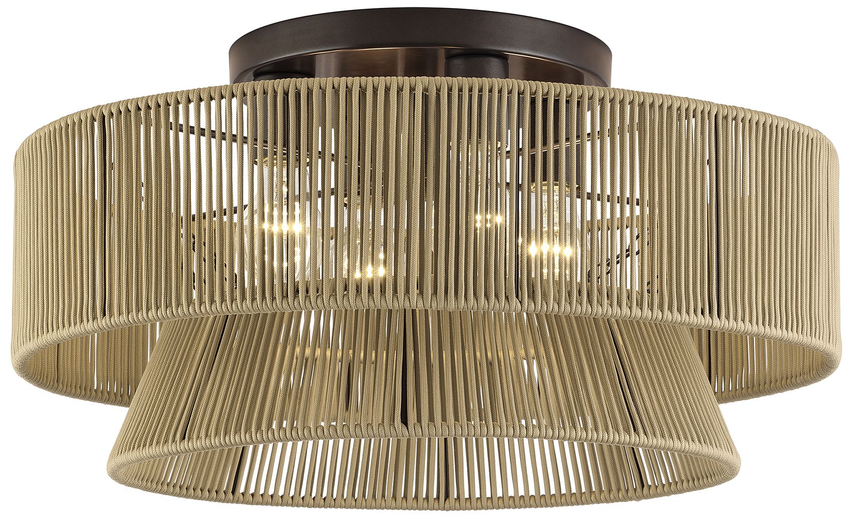 Image 4 Florell 4 Light English Bronze Extra Large Semi-Flush more views