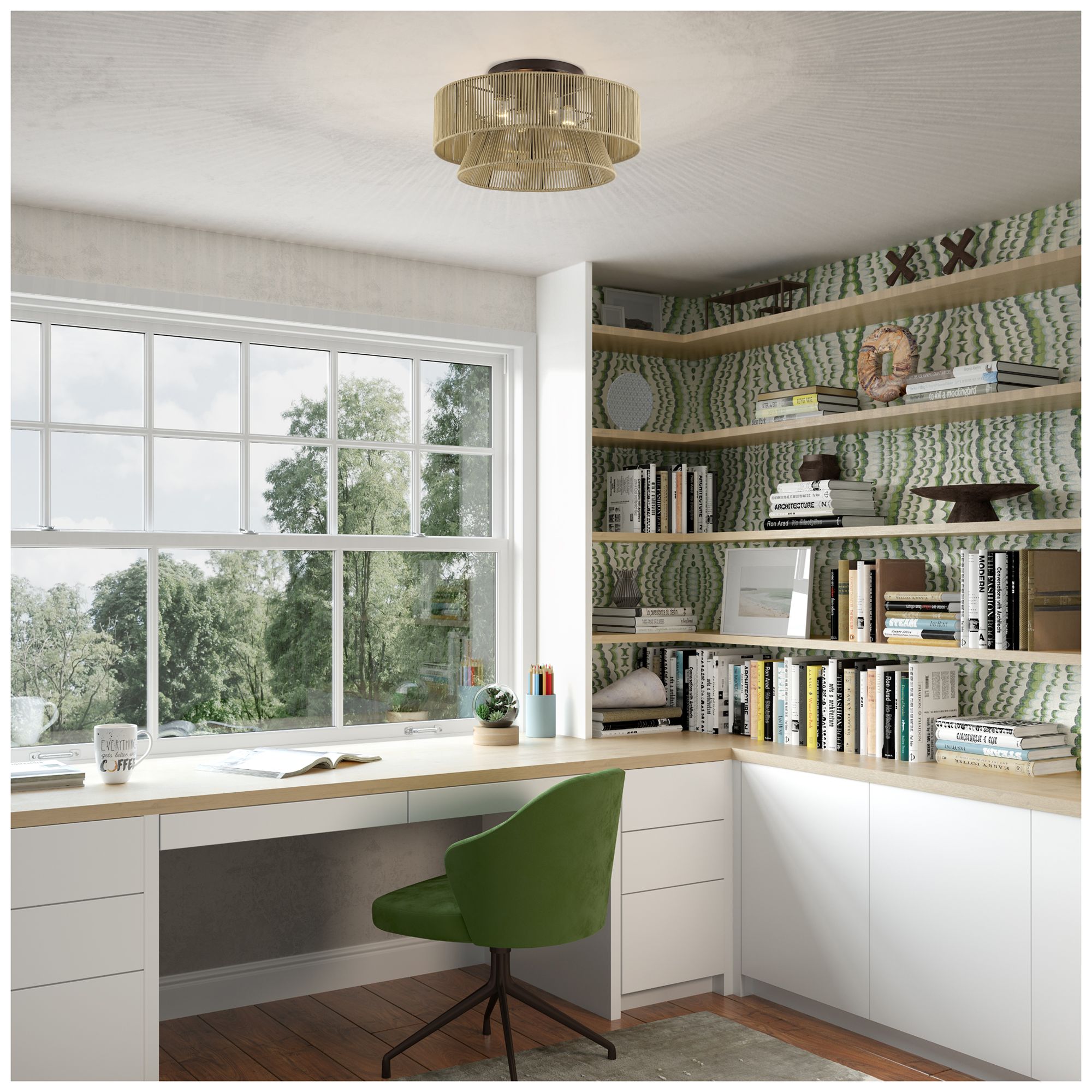 Florell 4 Light English Bronze Extra Large Semi-Flush