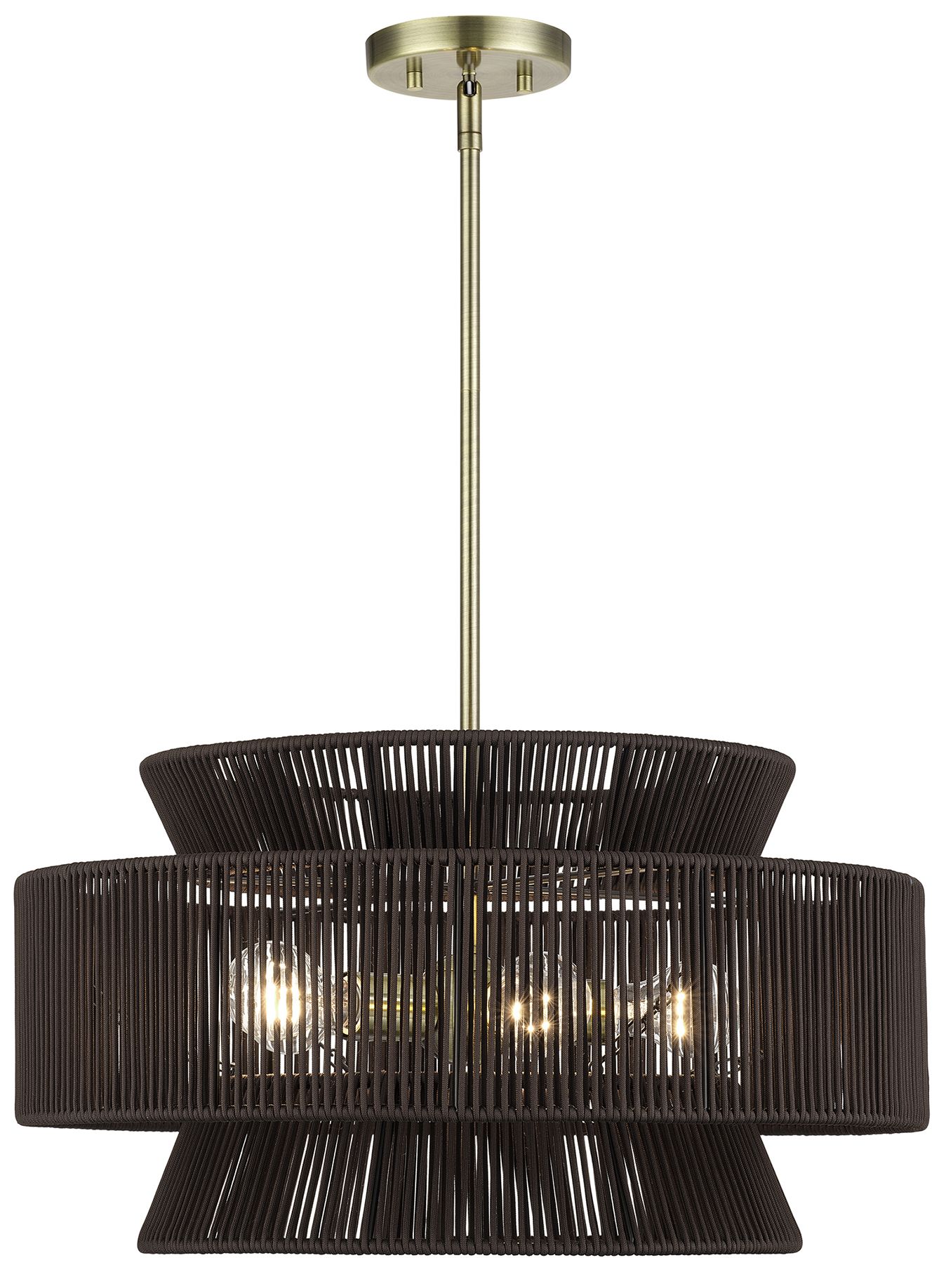 Florell 5 Light Antique Brass Pendant Chandelier