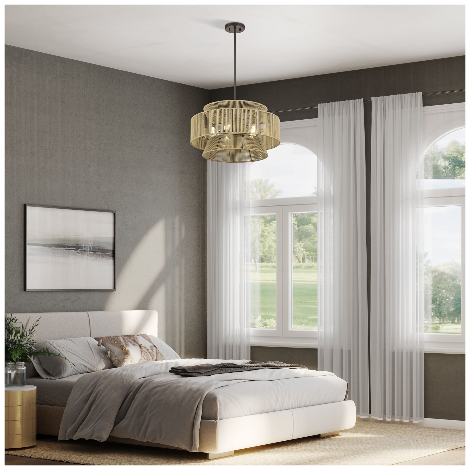 Florell 5 Light English Bronze Pendant Chandelier