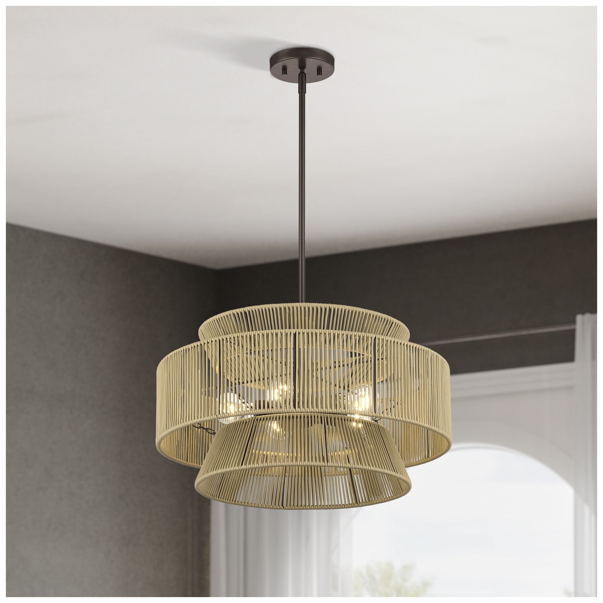 Florell 5 Light English Bronze Pendant Chandelier