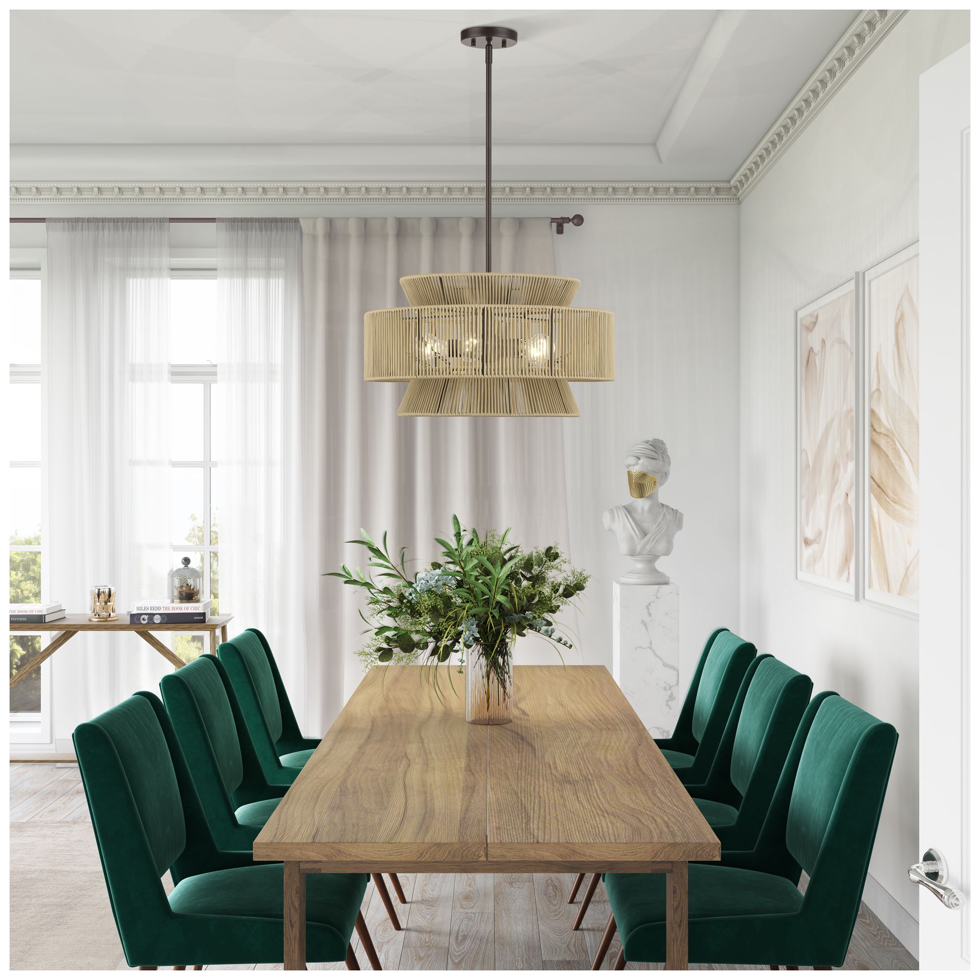 Florell 5 Light English Bronze Pendant Chandelier