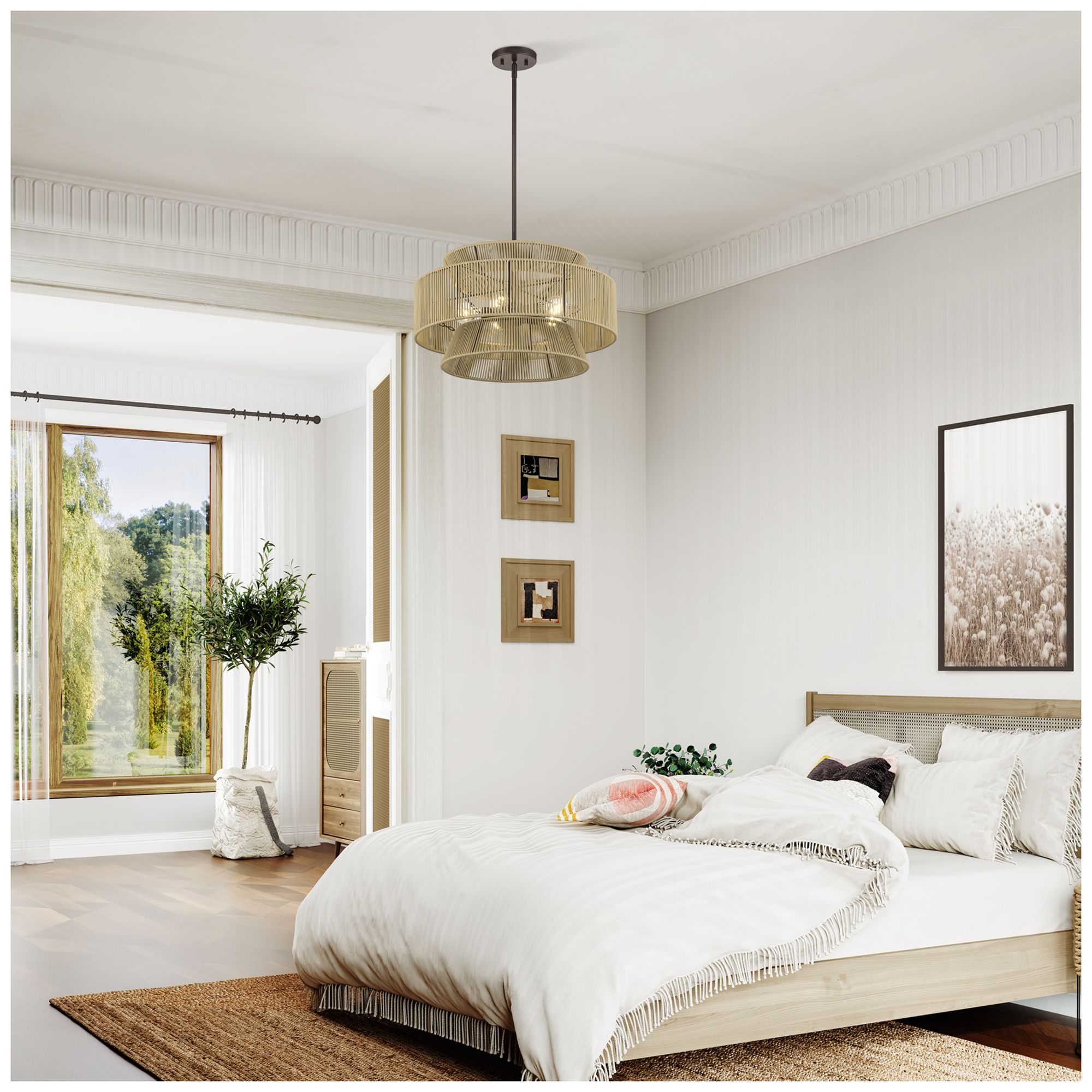 Florell 5 Light English Bronze Pendant Chandelier