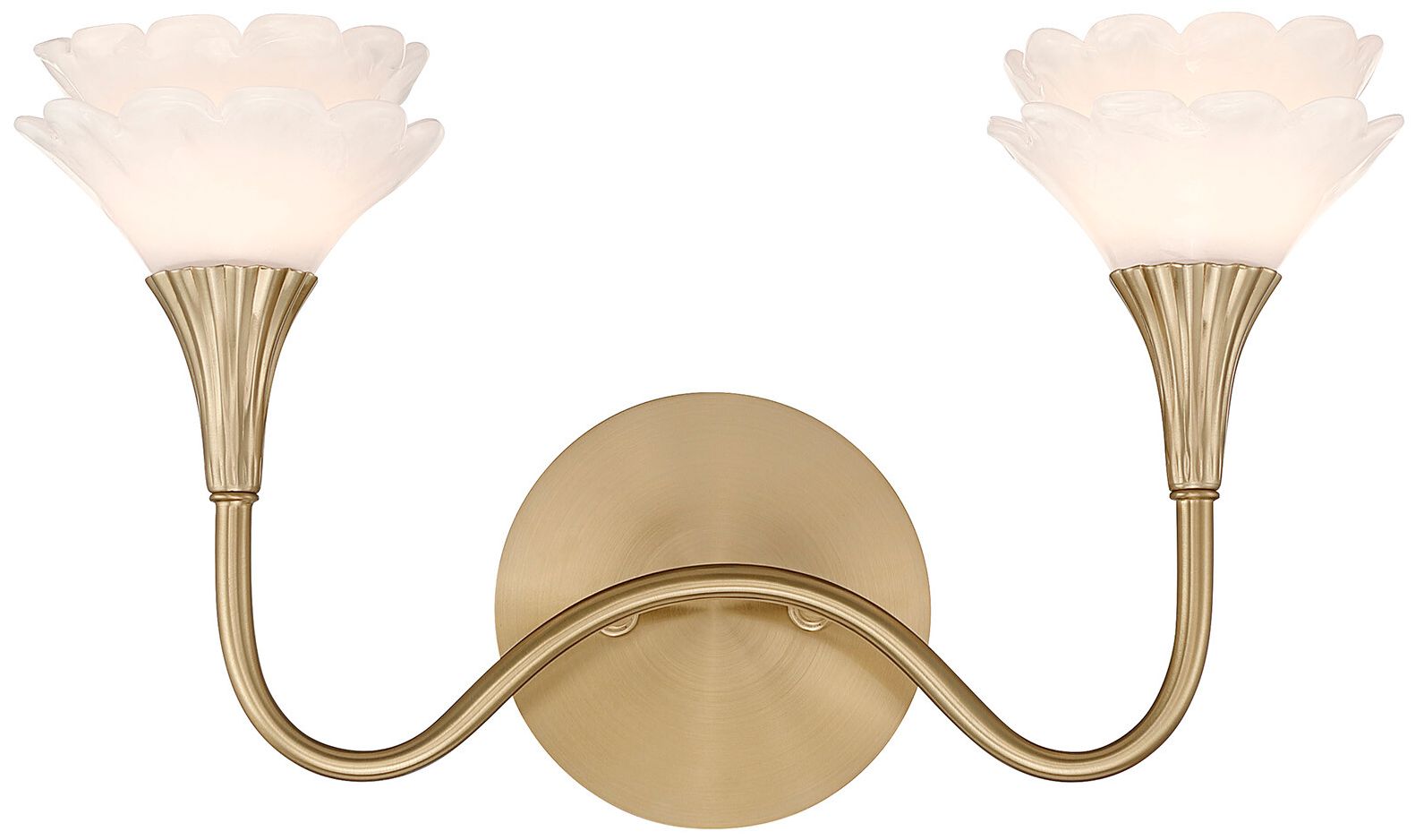 Thumbnail1 of Florena 2-Light Bathroom Vanity Light in Noble Brass by Breegan Jane