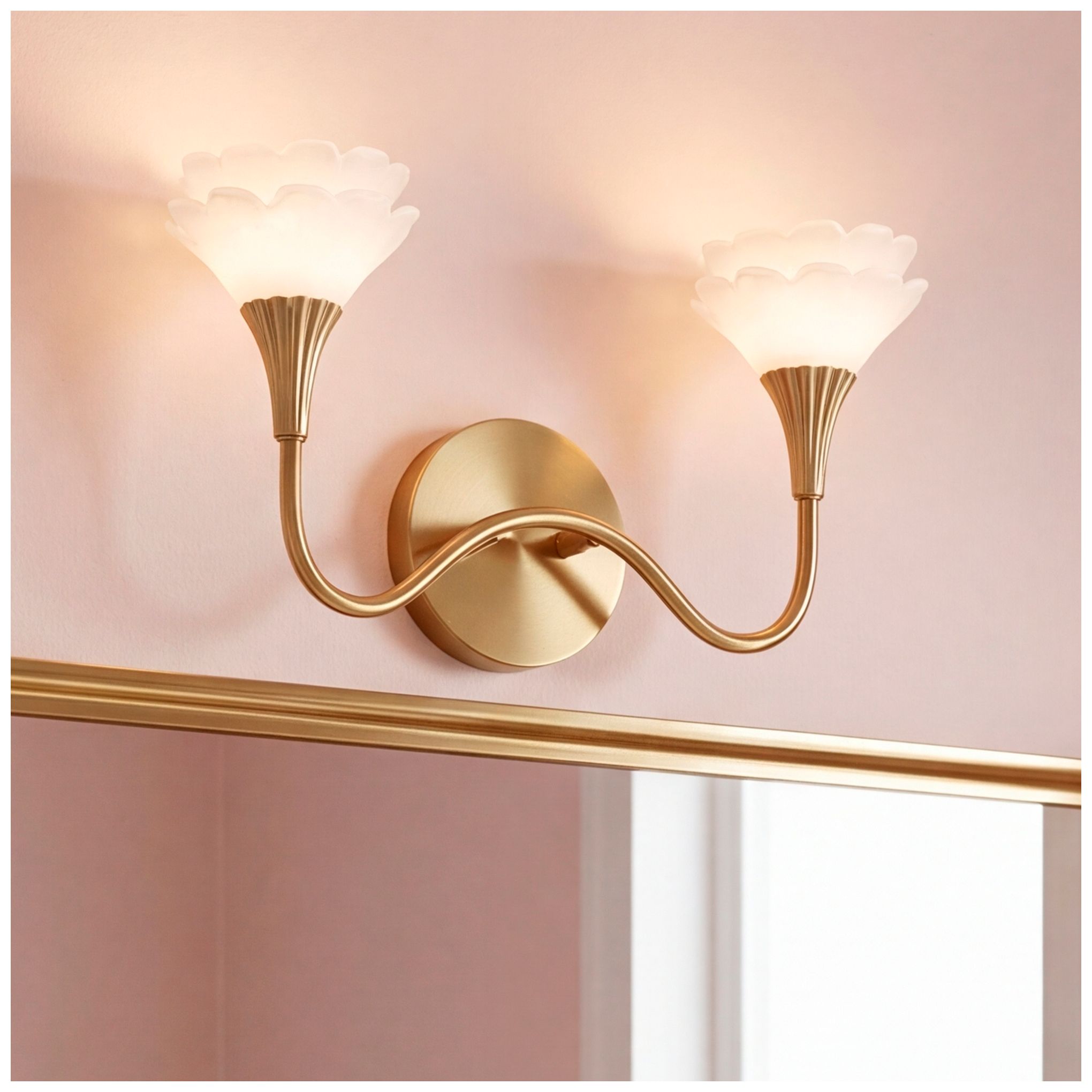 Thumbnail2 of Florena 2-Light Bathroom Vanity Light in Noble Brass by Breegan Jane more views