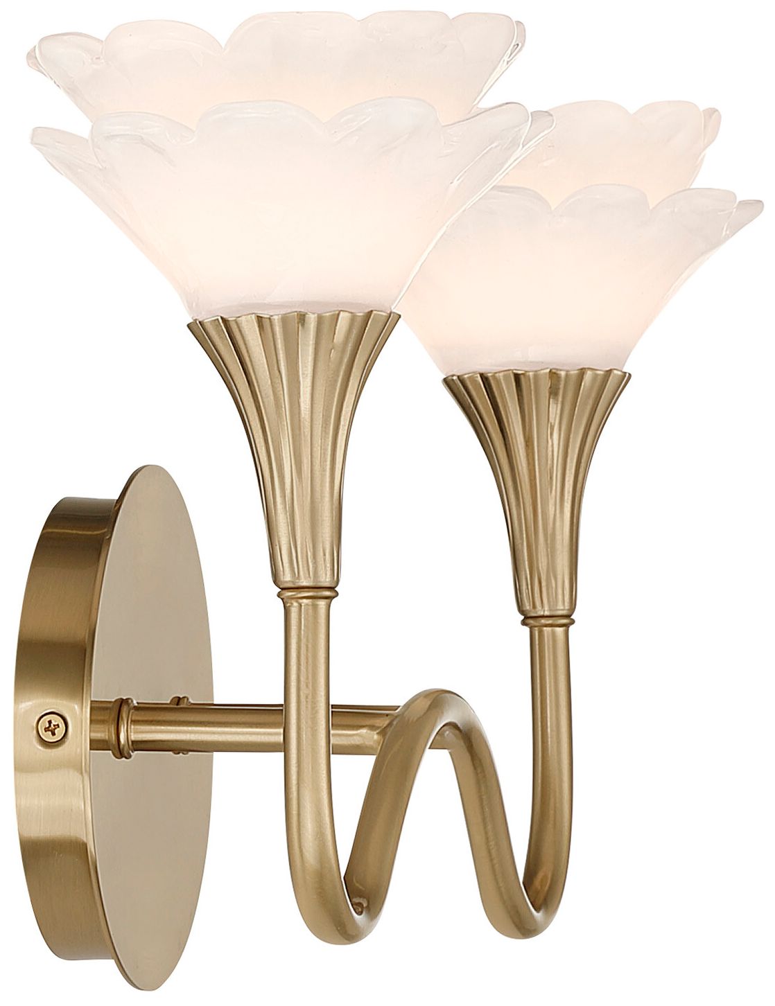 Florena 2-Light Bathroom Vanity Light in Noble Brass by Breegan Jane