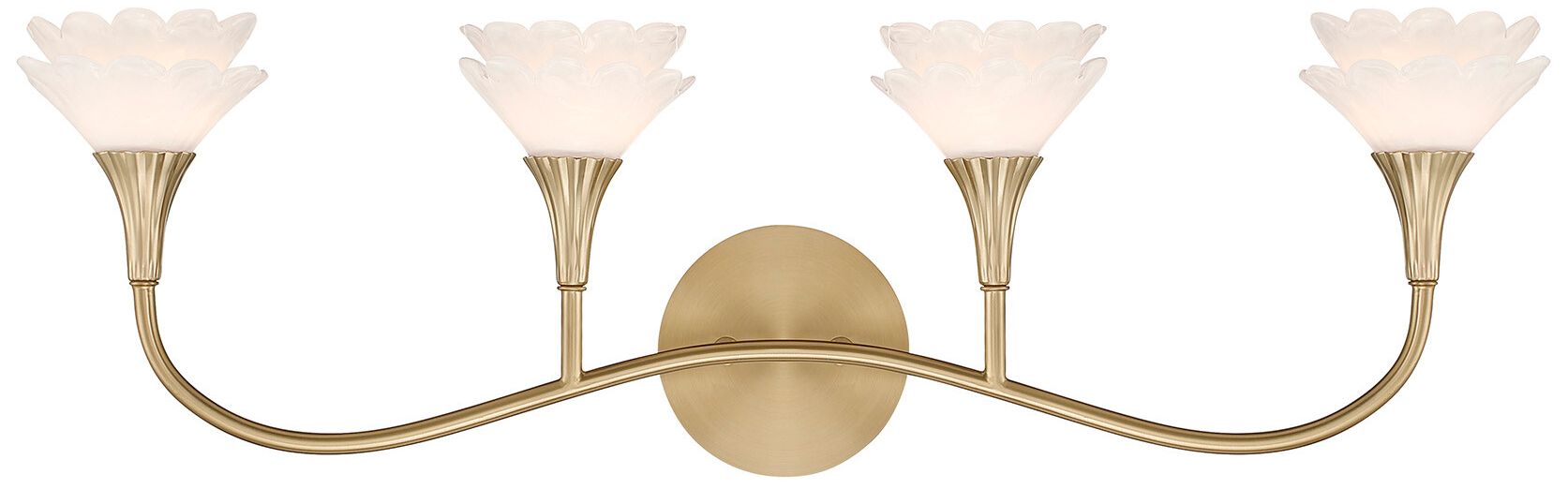 Image 2 Florena 4-Light Bathroom Vanity Light in Noble Brass by Breegan Jane