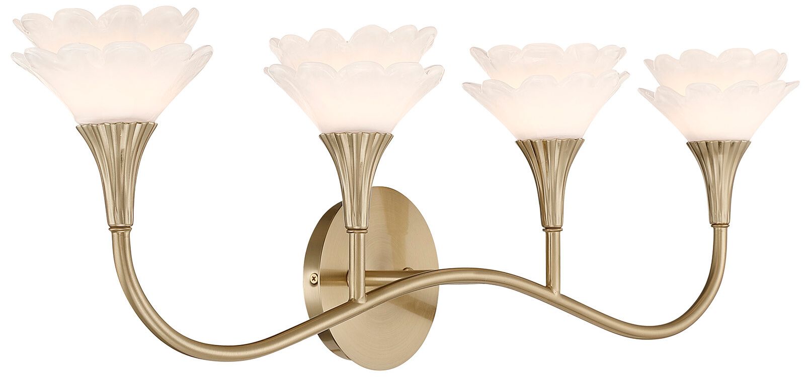 Image 5 Florena 4-Light Bathroom Vanity Light in Noble Brass by Breegan Jane more views