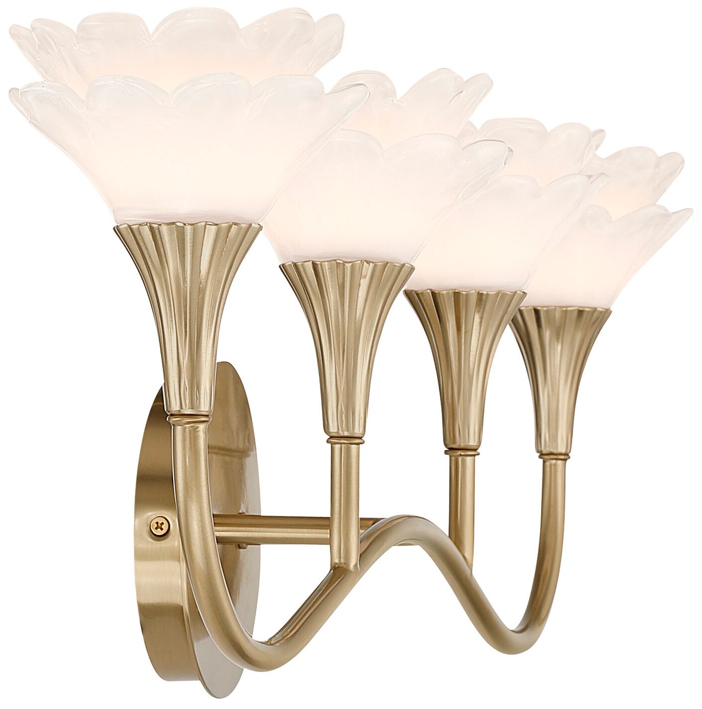 Image 6 Florena 4-Light Bathroom Vanity Light in Noble Brass by Breegan Jane more views