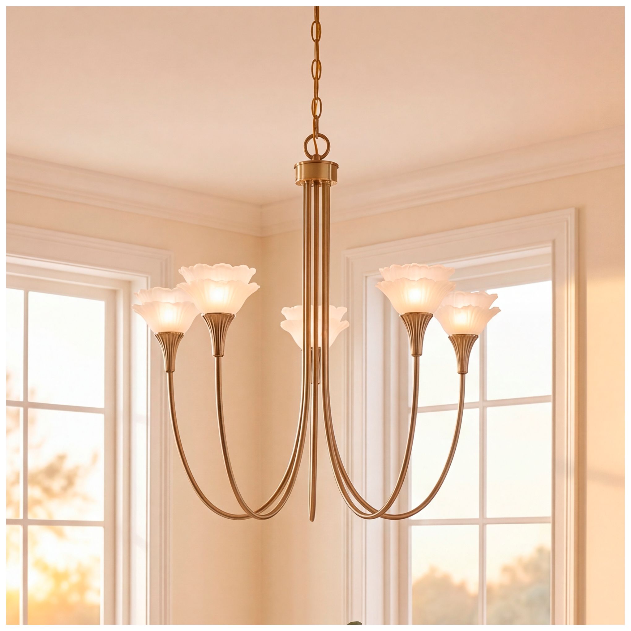 Thumbnail1 of Florena 5-Light Chandelier in Noble Brass by Breegan Jane