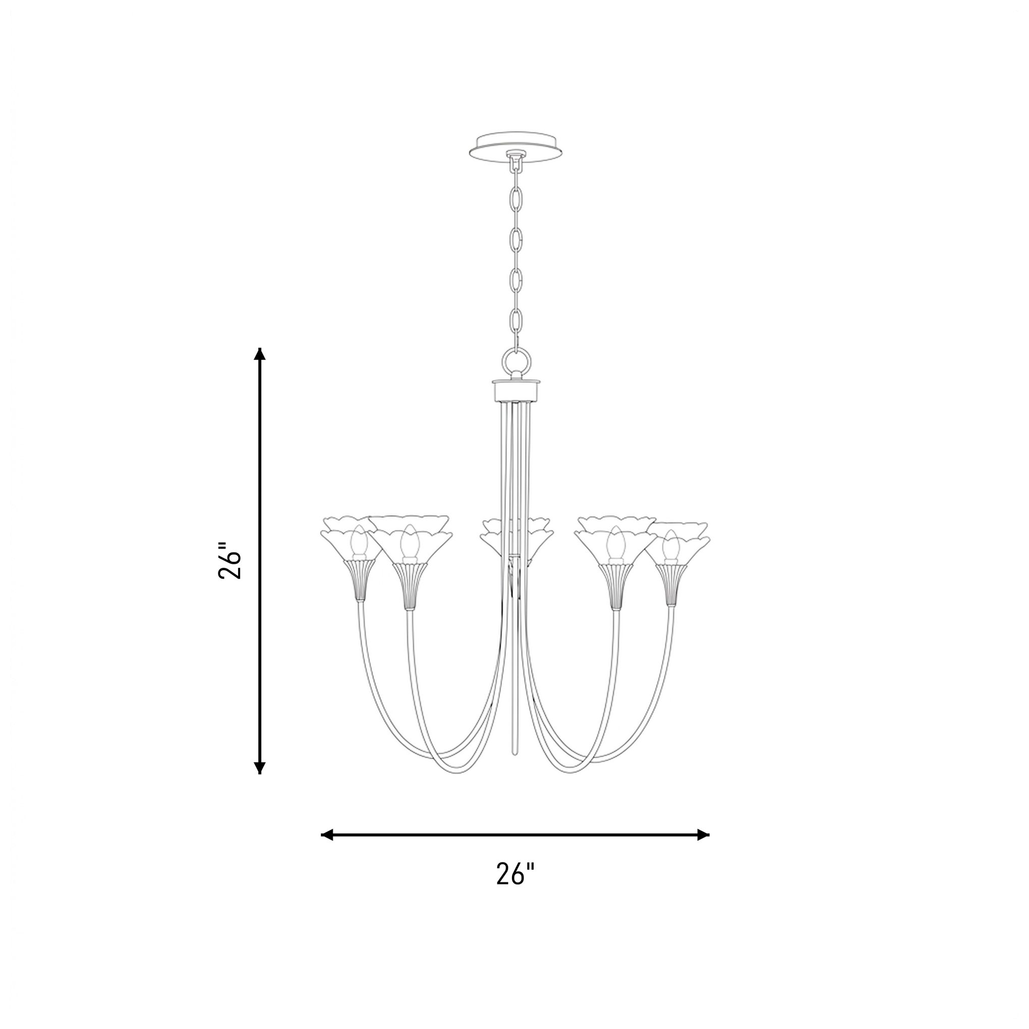 Florena 5-Light Chandelier in Noble Brass by Breegan Jane
