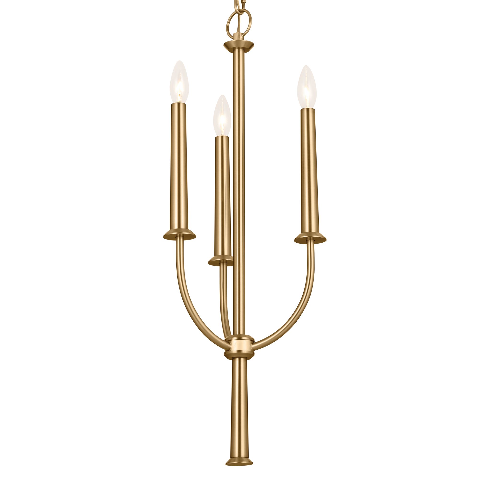 Image 3 Florence 11 1/4"W Brushed Natural Brass 3-Light Chandelier more views