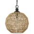 Florence 14" Wide Matte Black 1-Light Pendant With Natural Raphia Rope