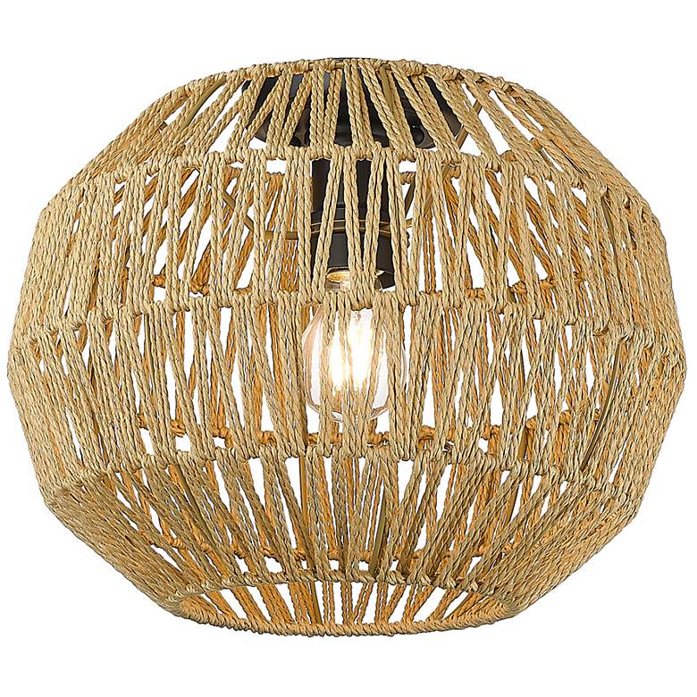 Image 2 Florence 14" Wide Matte Black Metal Ceiling Light