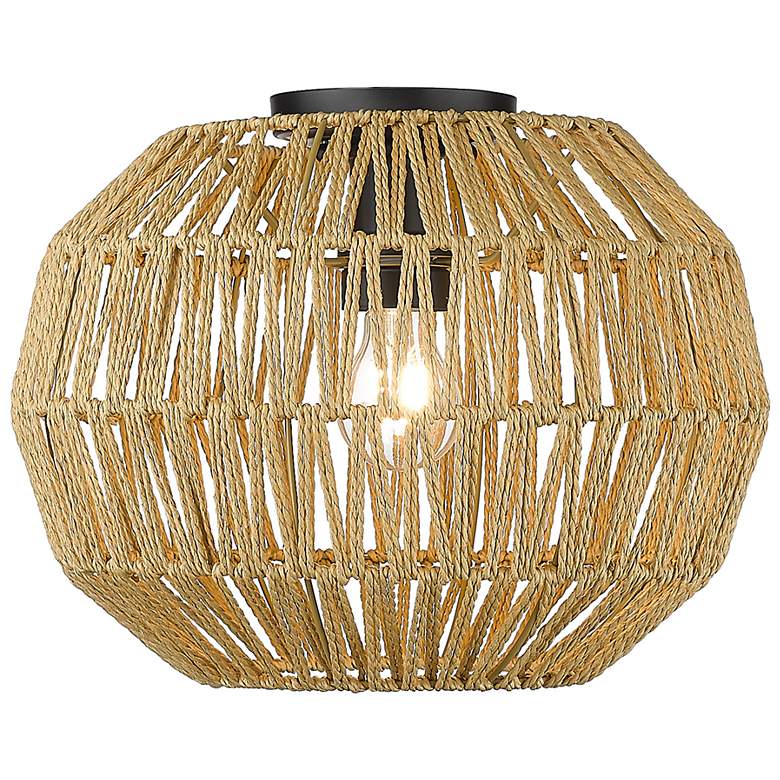Image 4 Florence 14" Wide Matte Black Metal Ceiling Light more views