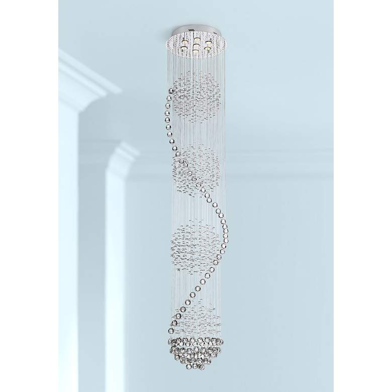 Image 1 Florence 18 1/2 inch Wide Chrome and Clear Crystal Chandelier