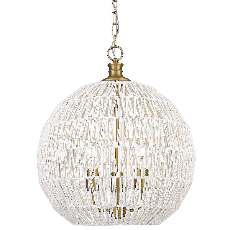 Image 2 Florence 18 1/2 inchW Brushed Champagne Bronze 3-Light Pendant