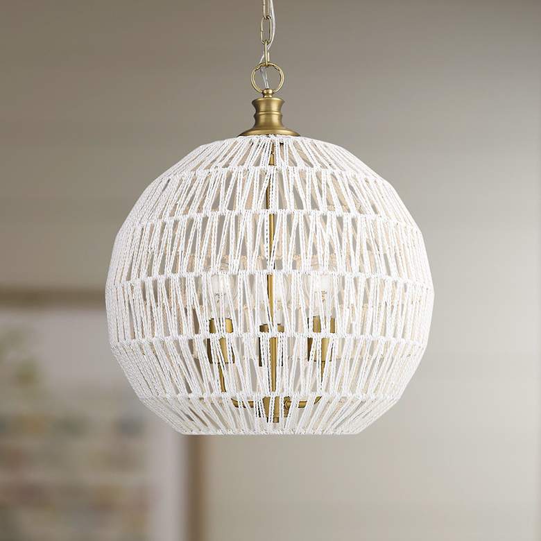 Image 1 Florence 18 1/2"W Brushed Champagne Bronze 3-Light Pendant