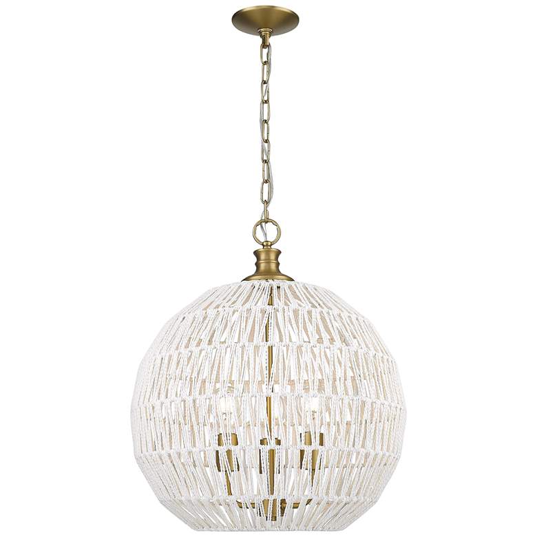 Image 5 Florence 18 1/2"W Brushed Champagne Bronze 3-Light Pendant more views
