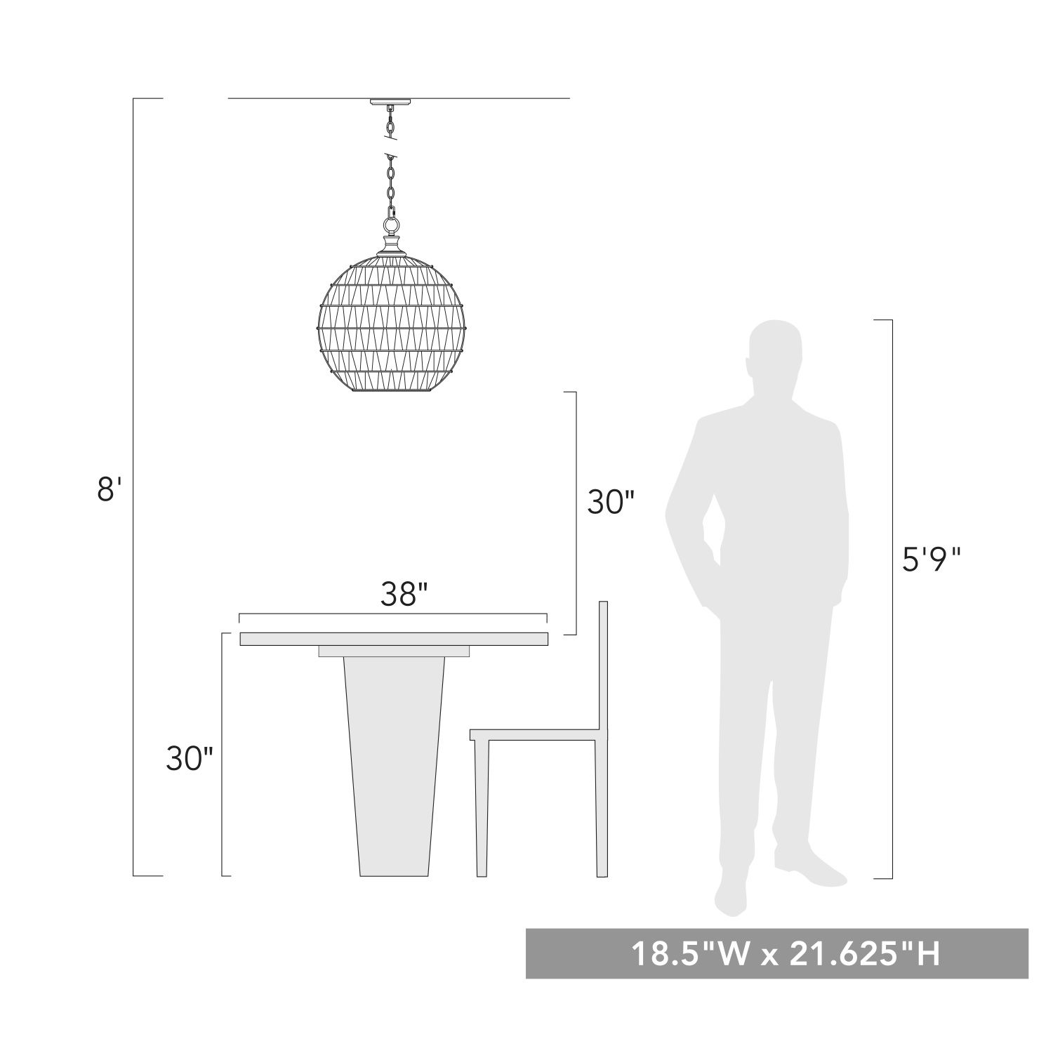 Florence 18 1/2"W Brushed Champagne Bronze 3-Light Pendant