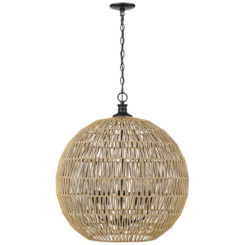 Image 4 Florence 25" Wide Matte Black Metal 5-Light Pendant more views