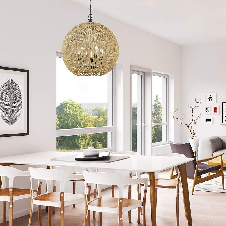 Image 6 Florence 25" Wide Matte Black Metal 5-Light Pendant more views