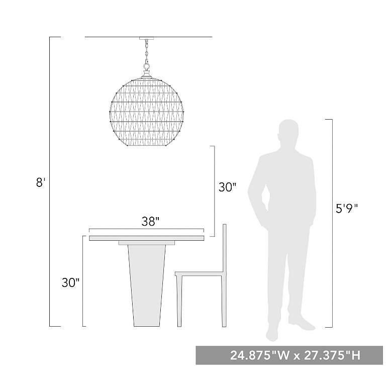 Image 7 Florence 25" Wide Matte Black Metal 5-Light Pendant more views