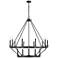 Florence 41 3/4"W Matte Black 2-Tier 15-Light Chandelier