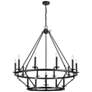 2_Florence 41 3/4"W Matte Black 2-Tier 15-Light Chandelier more views