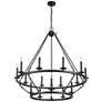 3_Florence 41 3/4"W Matte Black 2-Tier 15-Light Chandelier more views