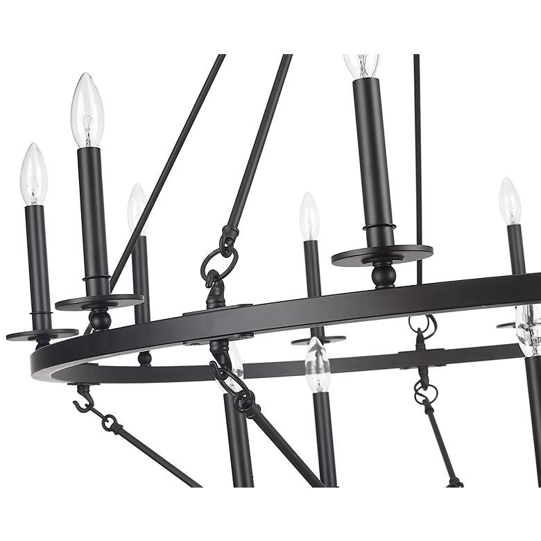 Image 5 Florence 41 3/4"W Matte Black 2-Tier 15-Light Chandelier more views