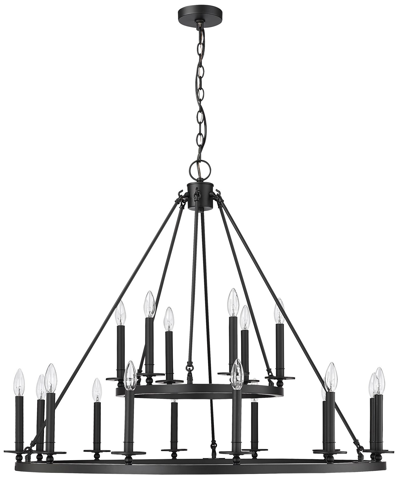 Thumbnail2 of Florence 42" Wide Matte Black 18-Light Chandelier
