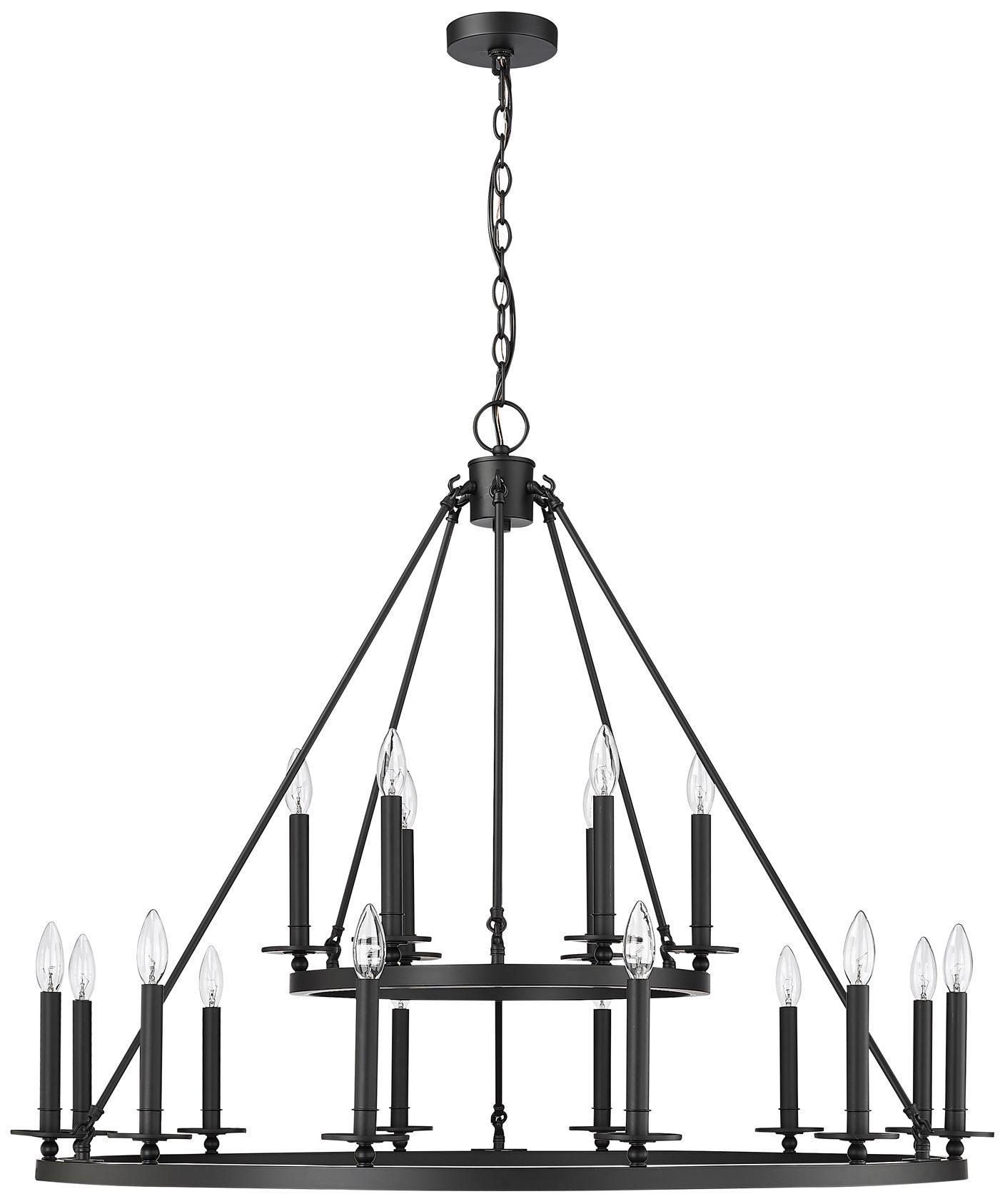 Thumbnail4 of Florence 42" Wide Matte Black 18-Light Chandelier more views