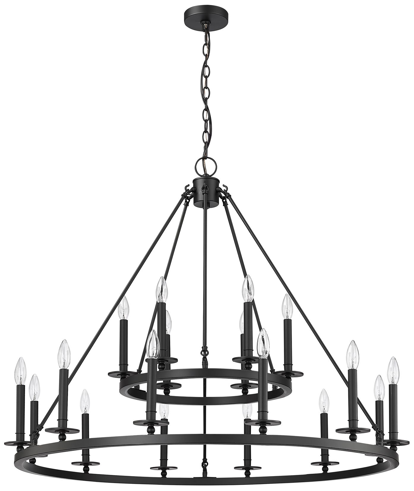 Florence 42" Wide Matte Black 18-Light Chandelier