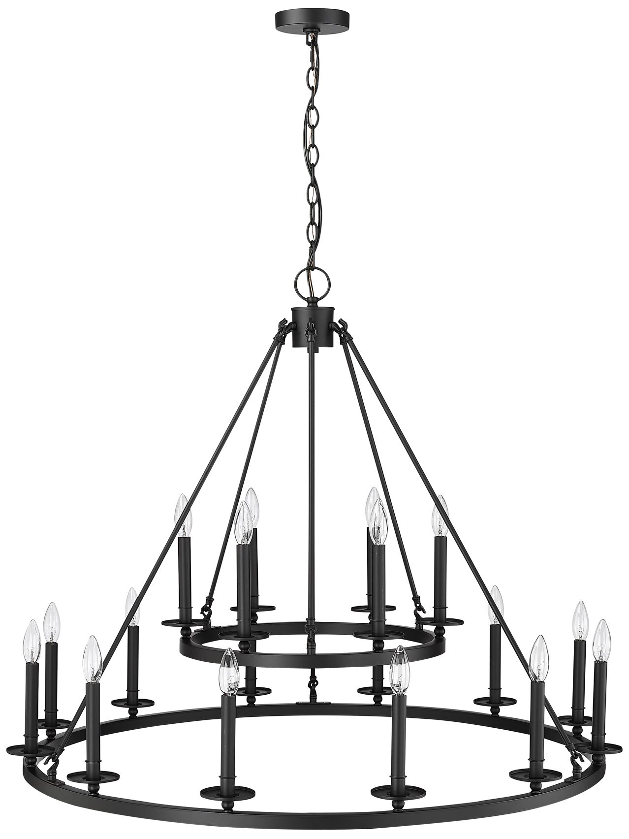 Florence 42" Wide Matte Black 18-Light Chandelier
