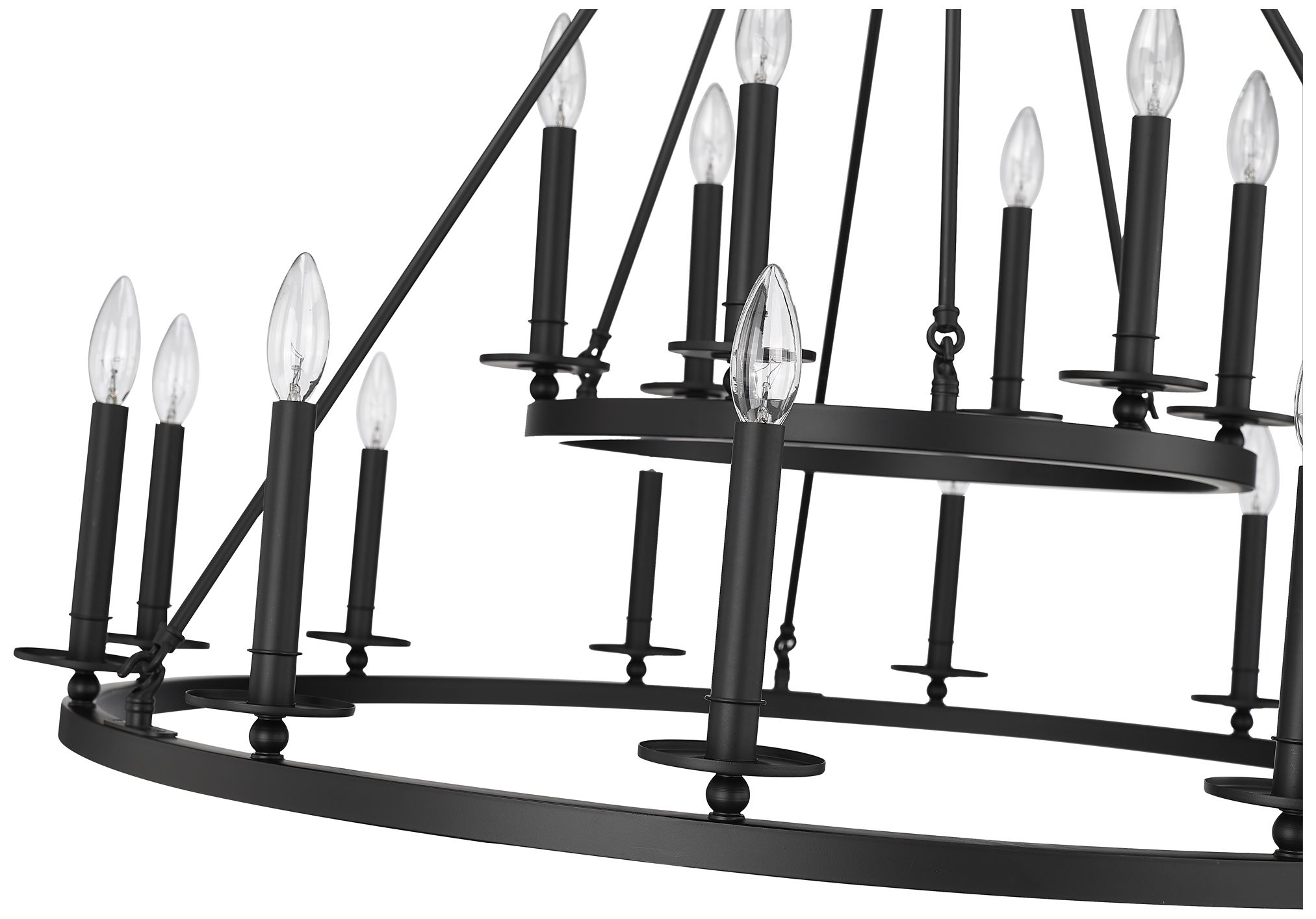 Florence 42" Wide Matte Black 18-Light Chandelier