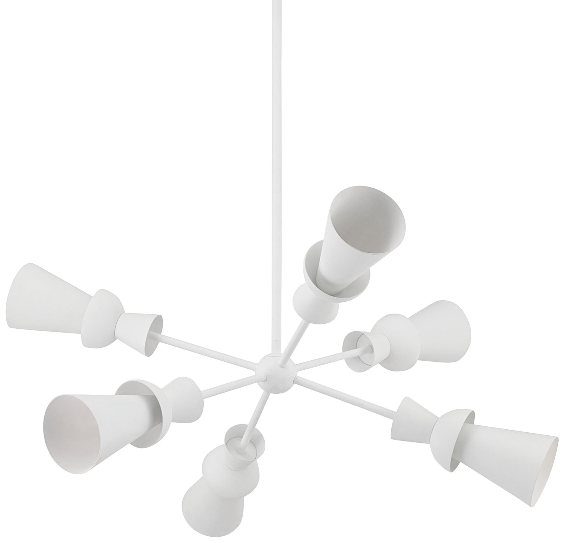 Florence 44" Wide Gesso White 6-Light Chandelier