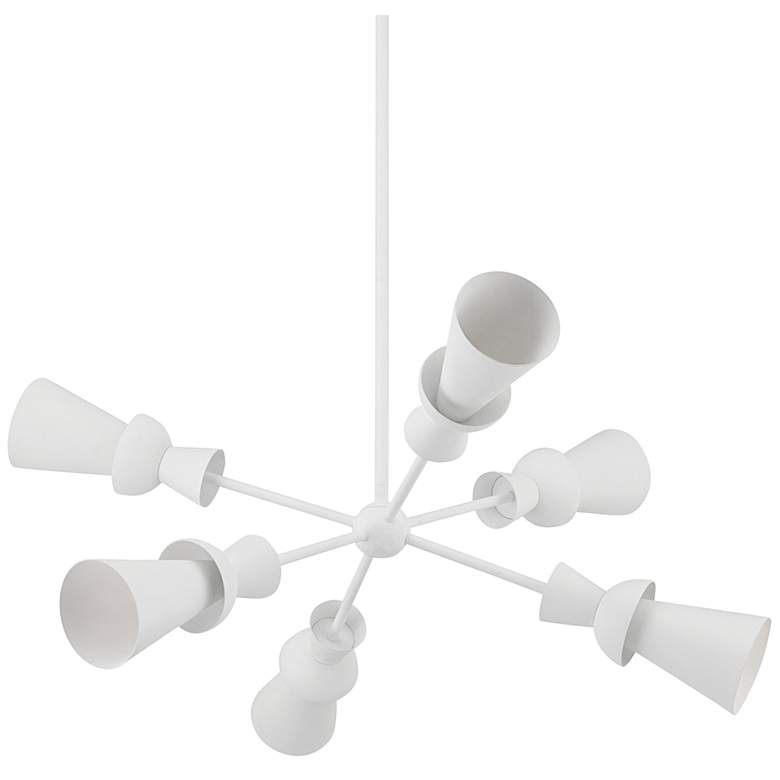 Image 2 Florence 44" Wide Gesso White 6-Light Chandelier