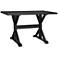Florence 48" Wide Antique Black Wood Rectangular Trestle Table