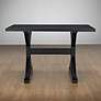 2_Florence 48" Wide Antique Black Wood Rectangular Trestle Table more views
