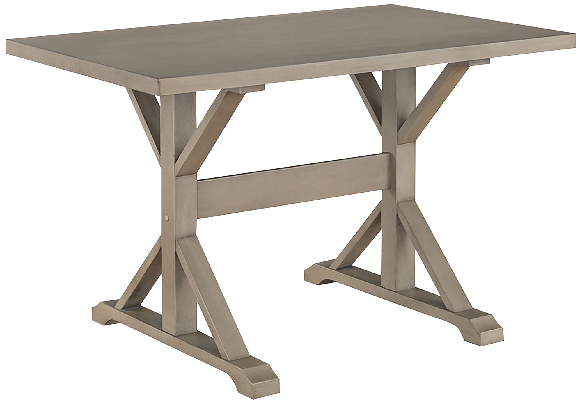 Image 3 Florence 48" Wide Weathered Gray Wood Rectangular Trestle Table