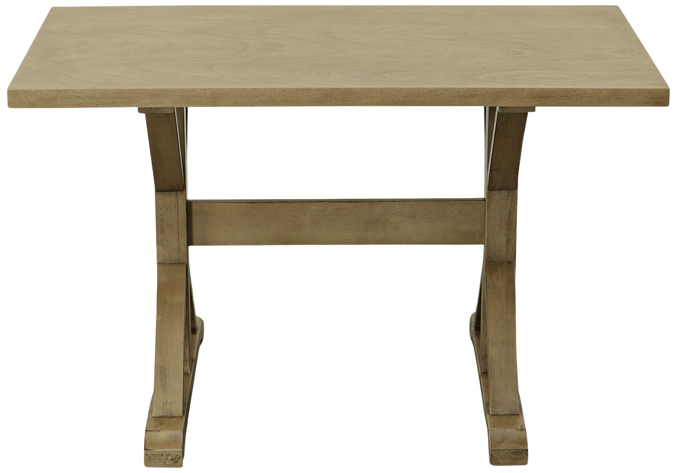 Image 5 Florence 48" Wide Weathered Gray Wood Rectangular Trestle Table more views