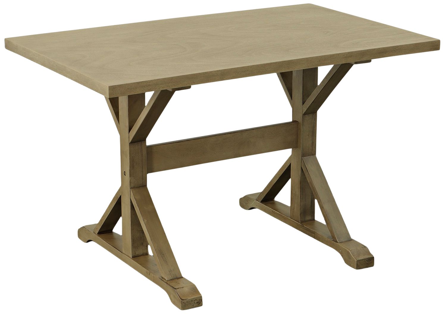 Image 6 Florence 48" Wide Weathered Gray Wood Rectangular Trestle Table more views