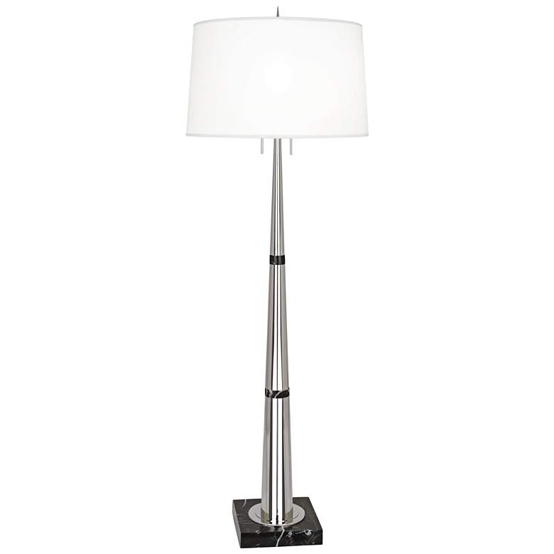 Image 1 Florence Black Marble and Polished Nickel Floor Lamp