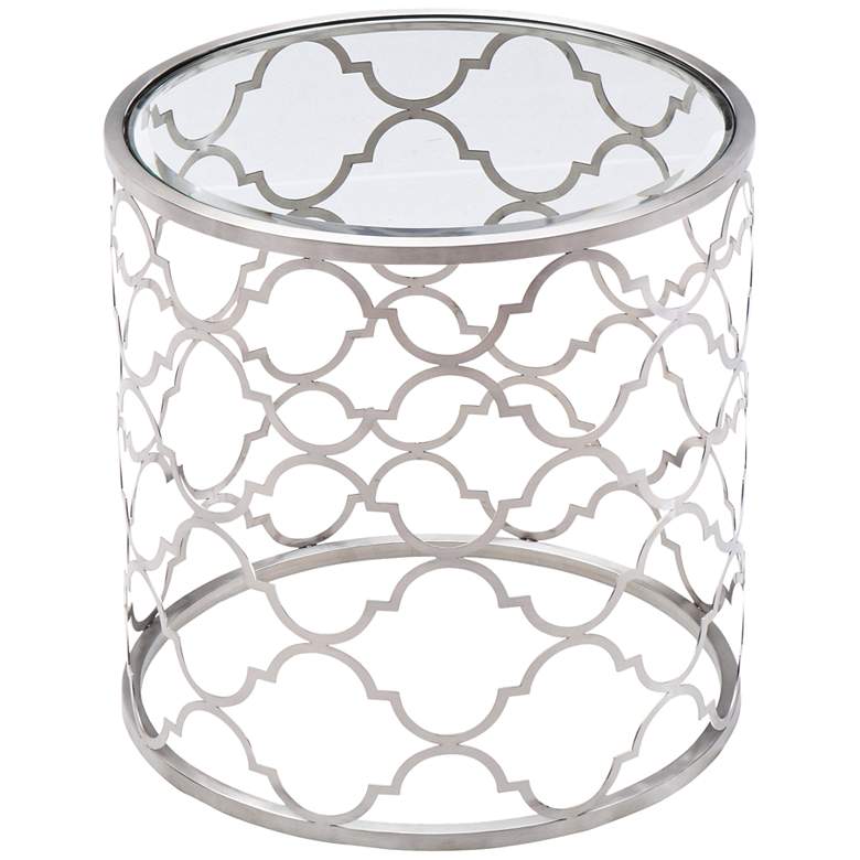 Image 1 Florence Brushed Silver Round End Table