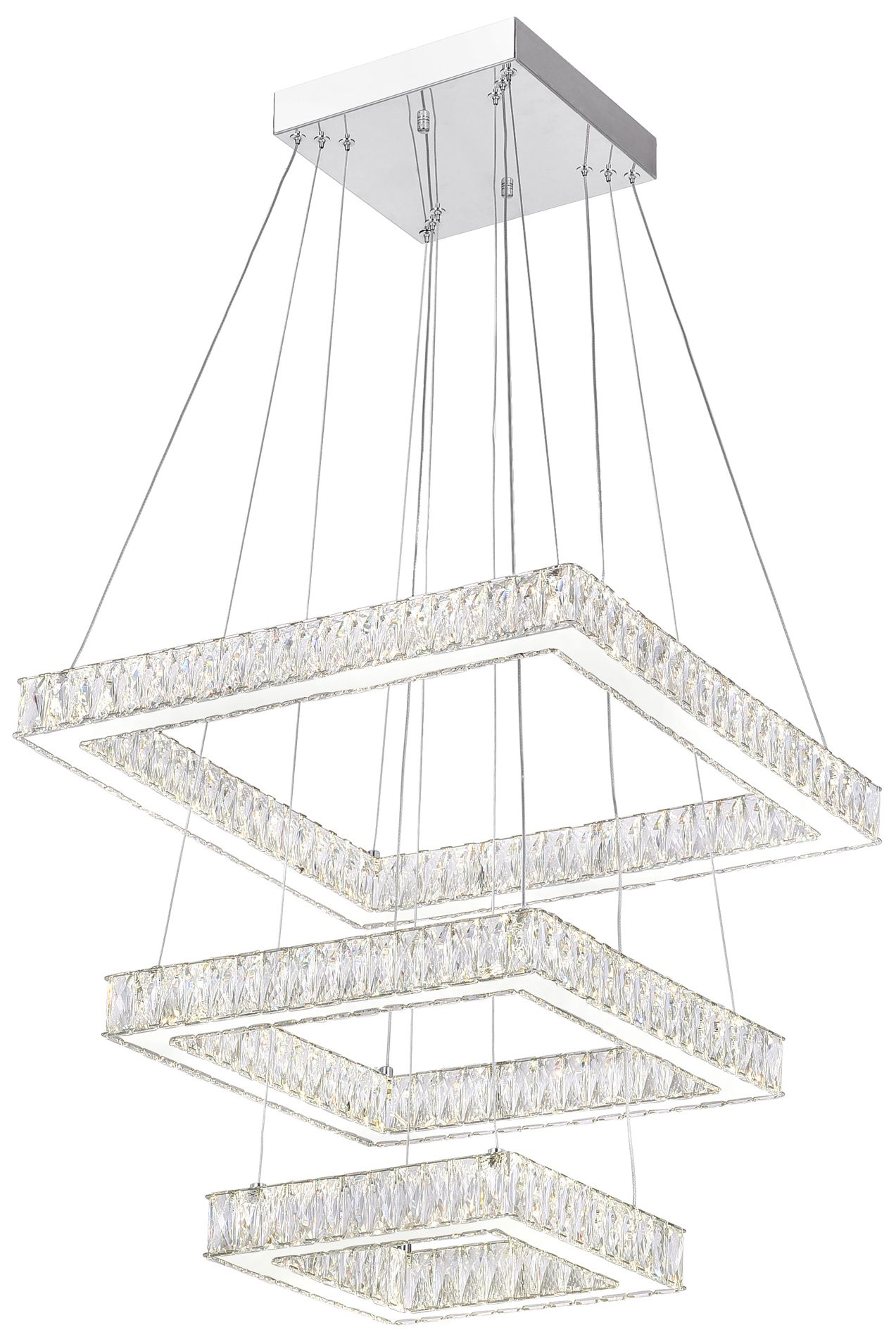 Thumbnail1 of Florence Integrated LED 3-Tier Chrome Chandelier