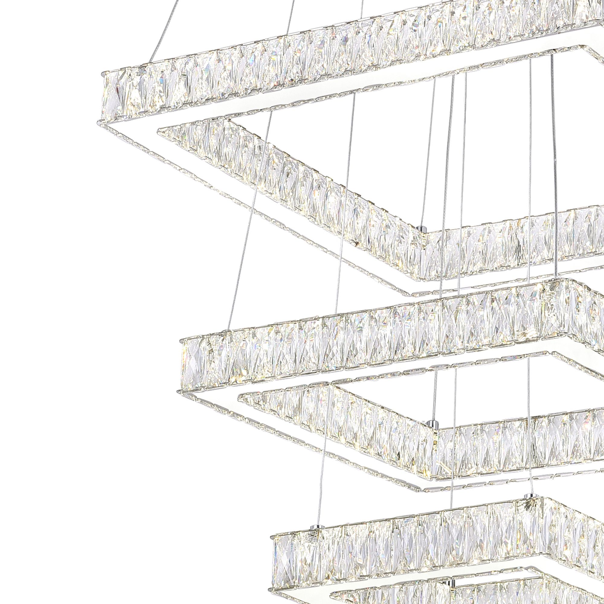 Thumbnail3 of Florence Integrated LED 3-Tier Chrome Chandelier more views