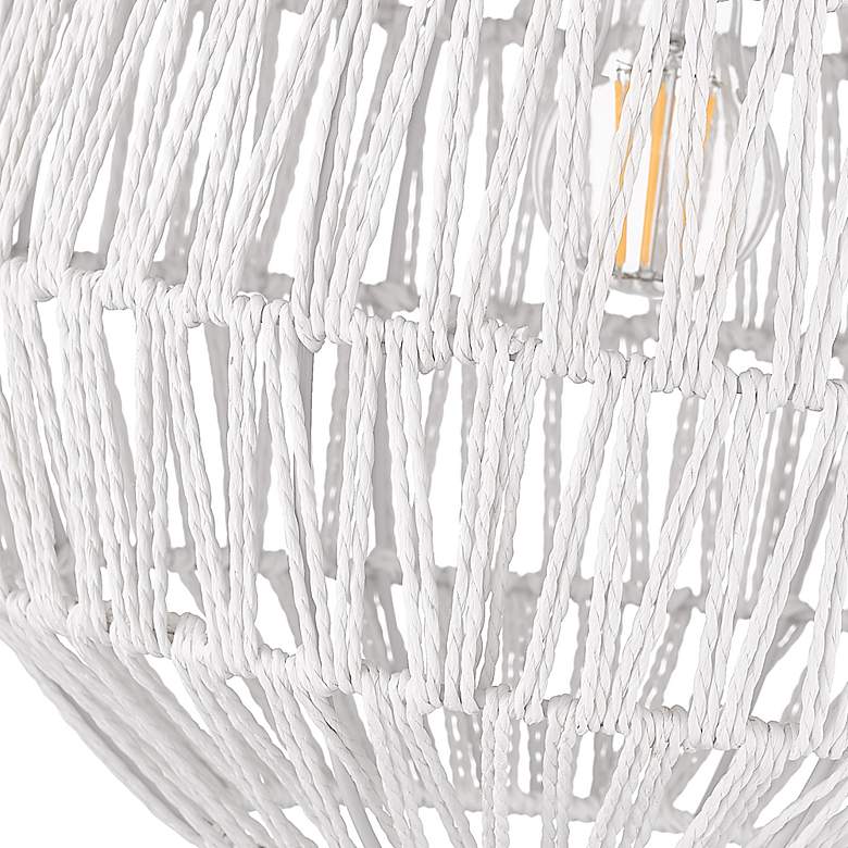 Image 7 Florence Pendant in Brushed Champagne Bronze with White Raphia Rope more views