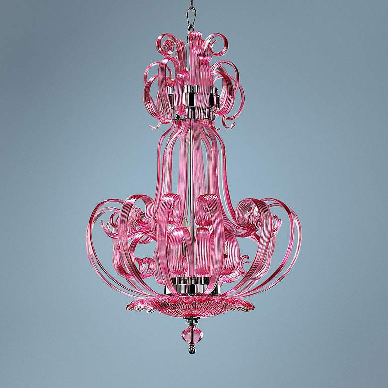 Image 1 Florence Pink Glass Pendant Light