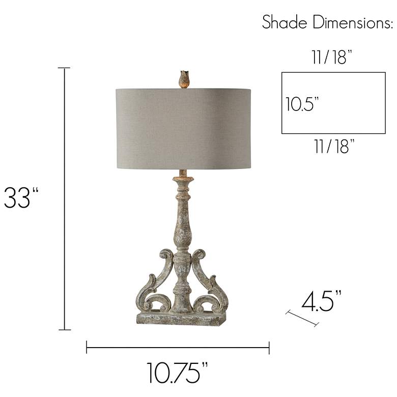 Image 4 Florence Worn Brown and Cream Wash Table Lamps Set of 2 more views